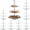 Relaxdays 8X Alzata a 3 Piani, Cucina, per Frutta, Biscotti & Cupcake, da Tavola, Vetro, Acciaio Inox, Argento/Trasparente