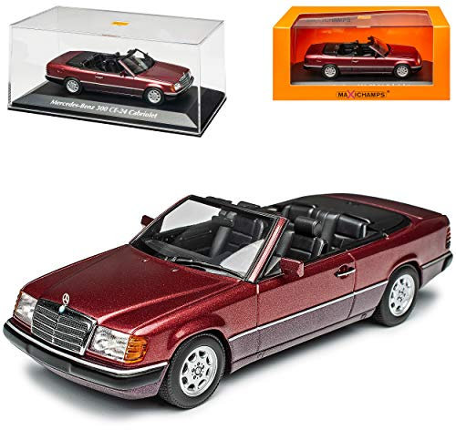 Mercedes-B E-Klasse 300 CE W124 A124 Cabrio Rot Metallic 1984-1997 1/43 Minichamps Maxichamps Modell Auto mit individiuellem Wunschkennzeichen
