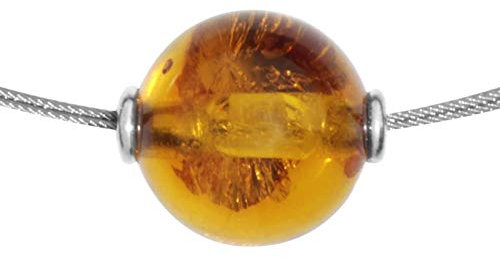 Ostsee-Schmuck Collier - Bernsteinkugel 13 mm - Bernstein - für Erwachsene (Adults) - Unisex - Bernstein - Rund, Brown, cabochon - 1 Stein - Frauen - Klassik-Fans - Halskette