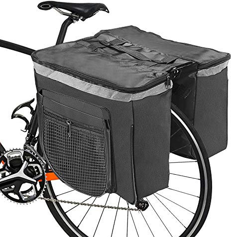 RANJIMA Sacoche de Vélo, Sac de Rangement pour Porte-Bagages Arrière de Vélo Arrière, Imperméable, Réfléchissant, pour Les Vélos, VTT, Cyclisme, Vélos de Tourisme, Outdoor
