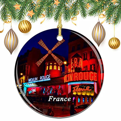 Frankreich Moulin Rouge Paris Weihnachten Weihnachtsbaum Ornament Dekoration Hochzeit hängende Anhänger Dekor City Travel Souvenir Collection