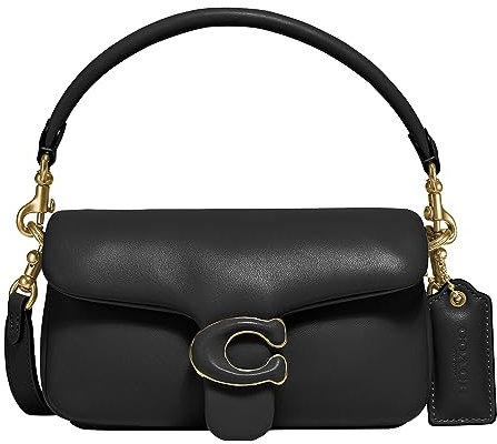 COACH Leder bezogen C Verschluss Kissen Tabby Umhängetasche 18, Schwarz, Einheitsgröße
