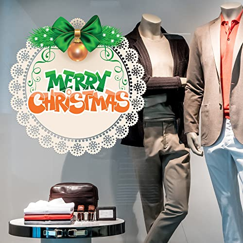kina - CRNT0182 Fensteraufkleber Dekoration Schaufenster Kristallaufkleber mit Saugnäpfen Transparent Ablösbar Positionierbar - Weihnachtsgirlanden 40x40 cm