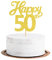 Blumomon 3Pcs Happy 50th Cake Topper Gold Glitter Number 50 Fifty Birthday Cake Pick Decorations for Cheers to 50 Years Old 50th Birthday Wedding Anniversary Party Supplies