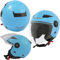 City Casco Jet Moto Doppia Visiera ECE 22 Certificato scooter Azzurro M
