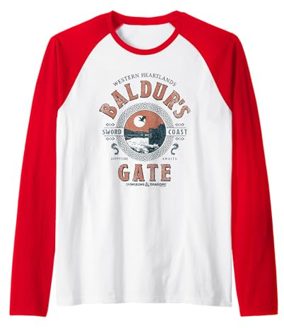 Dungeons & Dragons Adventure Awaits at Baldur's Gate Raglan Baseball Tee