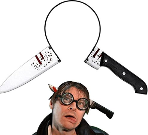Danlai Plastik Gefälschter Messer Stirnband Blut Durch Kopf Knifflige Spielzeuge Für Gruselige Halloween Decoration Props Party Games