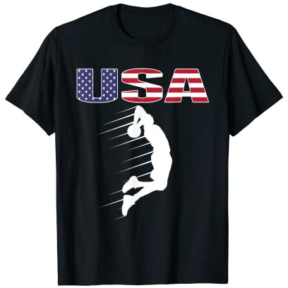 Amerika Basketball Fans Trikot – USA Flagge Slam Dunk Sport T-Shirt