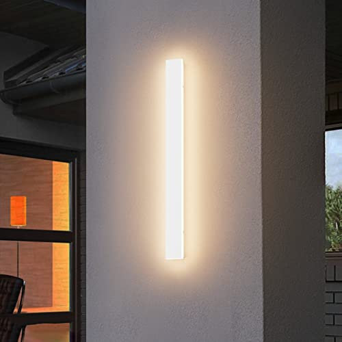 K-Bright 20W Lange Wandleuchte Villa Wandleuchte Weiß Wandleuchte Wasserdicht IP65 Außen LED Wandleuchte für Gärten, Terrassen,Schlafzimmer Wohnzimmer Innen wandleuchte, 60CM,Warmweiß