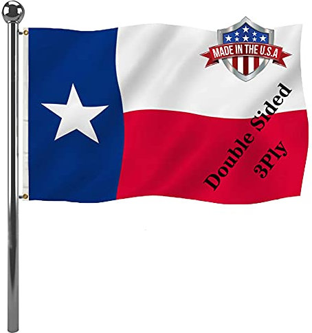 Jayus 3-lagige Texas-Flagge, 12,7 x 20,3 cm, für den Außenbereich, strapazierfähig, doppelseitig, Republik Texas, Banner, lebendige Farben, UV-beständige TX-Flaggen mit 3 Messingösen