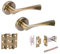 HANDLEZONE® Zena Privacy Door Handle Latch Pack, Complete with Lever On Rose Handles, Latch, Ball Bearing Hinges - Antique Bronze