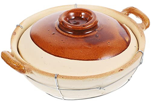 Kichvoe Cazuela De Doble Oreja Olla Para Guisar Alimentos Duradera Cacerola De Cerámica Para Estufa Doméstica 10 Fácil De Manejar