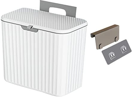 LOVIVER Mülleimer unter Der Spüle, Kompakter Abfalleimer Zum Aufhängen für Küche, Schlafzimmer, Schrank, Badezimmer, Weiß 7L
