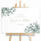HEI Print Willkommensschild Hochzeit Eukalyptus mit Datum und Namen, personalisierte Hochzeitsdekoration, Hochzeitsdeko, Willkommen Schild, Grün, 60x40 (Poster)
