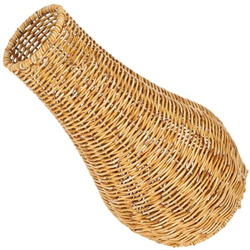 YARNOW Vase Aus Rattanimitat Gewebte Vasen Für Die Dekoration Korbvasen Für Blumenvase Korbdekor Hochzeitsblumenvase Moderne Blumenvase Weidenkorbvase Glasvase Büro Handbuch