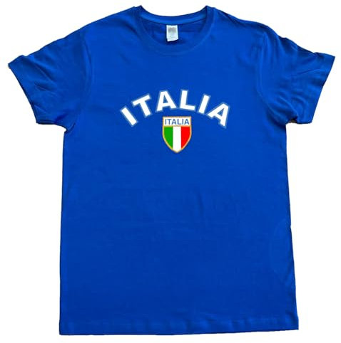 PASSAPAROLA T Shirt Italia,Maglietta Italia Adulto,Cotone 100%, Girocollo,Manica Corta,Taglio Regular. (52 XL IT Uomo)