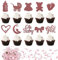 BURGEON 30 Stück Oh Baby Cupcake Topper mit Konfetti, Baby Cake Topper Tortendeko für Geburtstag Babyparty Baby Shower Gender Reveal Party Dekorationen, Rosa