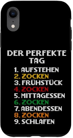 Der Perfekte Tag Zocken Lustige Spruch Zocker Handyhülle Hülle für iPhone XR