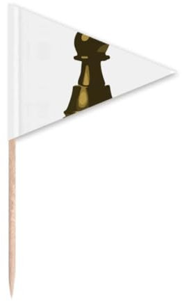 Bronze Chess Soldier Board Game Match Toothpick Triangle Cupcake Toppers Flag