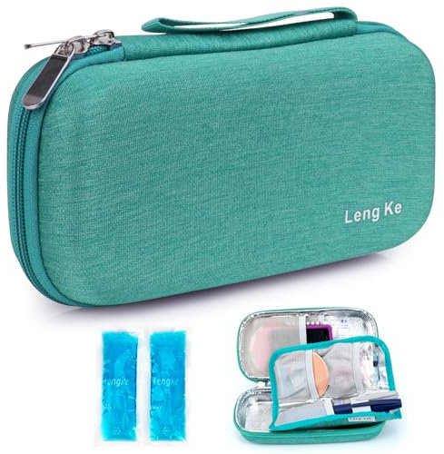 YOUSHARES Estuche Insulina Frio con 2 Bolsa Nevera- Estuche Isotérmico Insulina Nevera Portatil Insulina para Viajes, Neveras Pequeñas Portatil Organizador para Diabéticos (Verde)