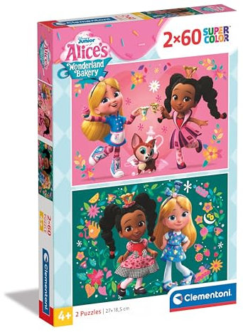 Clementoni Disney Alice Bakery Kinder Puzzle 2 x 60 Teile - Disney Puzzle 27 x 19 cm für Kinder ab 4 Jahre - Geschicklichkeitsspiel von Clementoni 24814