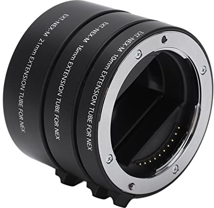 Jiawu Macro Extension Tube Set Compatible with E Mount Cameras for Extreme Close-up Photography, Auto Focus Macro Extension Tube Adapter Ring, 10mm+16mm+21mm