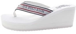 U.S. Polo Assn. - Flip-Flops CHANY006W4T1 aus Textil, weiß-blau-rot (39)