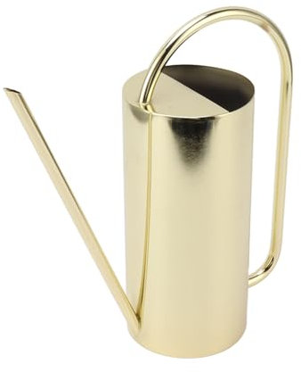 Hominas Gießkanne Gold Edelstahl, 1500 Ml Gießkanne Zimmerpflanzen Langer Auslauf Gießkessel Blumengießkanne für Pflanzen Innen und Außen