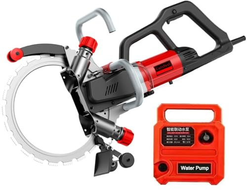 Electric Concrete Saw Brushless Circular Saw, 7800W Wall Chaser Ring Concrete Cutter Saw with Blade, 30cm/12in Cut Depth, 3000 RPM, Electric Groove Cutting Machine Slotter Cutter for Granite,Stone