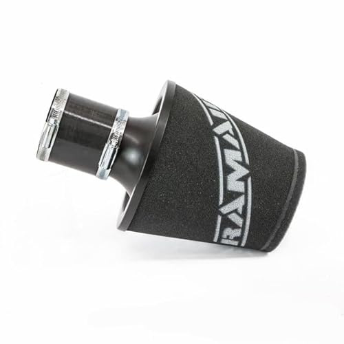 Ramair Small Foam Filter Aluminium Base 90mm OD Black with Silicone Coupler