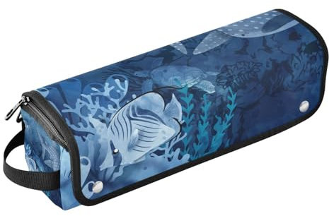 Bolsa de viaje para herramientas para el cabello y tapete resistente al calor, bolsa de almacenamiento para herramientas calientes, rizador, planchas planas, voluminizador de cabello, azul océano,