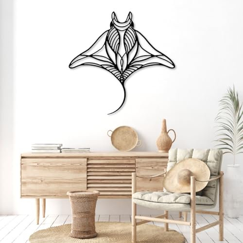 Manta-Rochen-Wanddekoration aus Metall, Manta-Rochen-Wandkunst aus Metall, Tiefseetier-Wandkunst aus Metall, Manta-Rochen-Kunst-Wanddekoration, Hai-Wandkunst, Manta-Rochen, Wandbehang für Wohnzimmer u