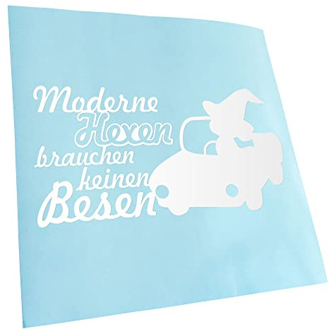 Kiwistar - Autoaufkleber - Weiß - 20x10cm Moderne Hexen brauchen keinen Besen. Aufkleber für Auto, Laptop, Fahrrad, LKW, Motorrad mehrfarbig JDM Decal Racing