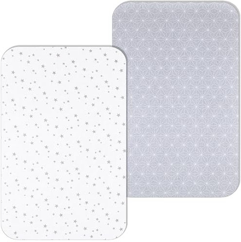 Lovely Hippo Spannbettlaken 50x89cm Kompatibel mit Babybay - 100% Baumwolle - Spannbettlaken babybay Kompatibel mit Maxi, Midi, Boxspring, Comfort, Comfort Plus (Sternzeichen, Grau, 50x89cm)