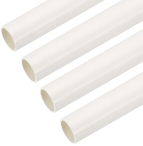 sourcing map PVC Conduit Pipe 0.5m/20 Length 16mm OD Cable Ducting White Straight Tube for Electrical Wiring Installation Pack of 4