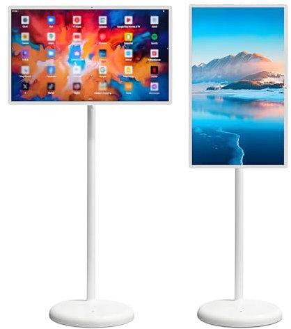 Téléviseur portable tactile 21,5/32 pouces, Smart TV mobile, écran tactile d'extérieur rotatif avec caméra 5 Mpx, support TV réglable,32inch
