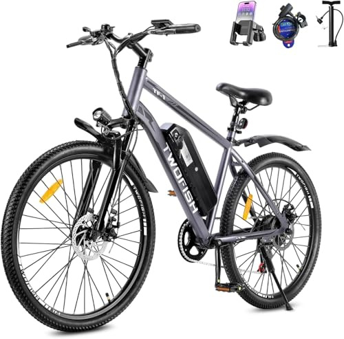 TWOFISH Electric Bike, 26 Electric Mountain Bike for Adults with 36V 15Ah Battery Max Range 100 KM 25KM/H 3 Riding Mode 7 Speed E Bike with Disc Brakes LED Display, TF-1