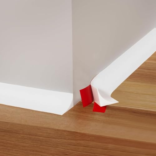 3 Mètres Moulure quart de rond flexible,Moulure pliable,Bordure en caoutchouc silicone à décoller et coller pour sol,angle mural,escalier,cuisine,salon,salle de bain