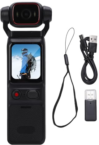 Fydun 4K-HD-Videokamera mit Weitwinkel-Handgerät für 6-Achsen-Gyro für Unterwegs