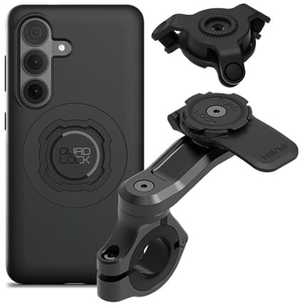 Quad Lock Support Téléphone pour Guidon de Moto Pro avec Amortisseur de Vibrations et Coque MAG pour Galaxy S26