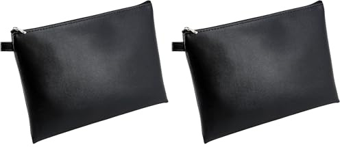 Alassio 42231 - Bank-Utensilientasche, Banktasche aus Lederimitat mit Reißverschluss, Transporttasche für Münzen, Geldscheine und Wertsachen, Money Pouch, Multifunktionstasche ca. 23 x 16 cm, schwarz