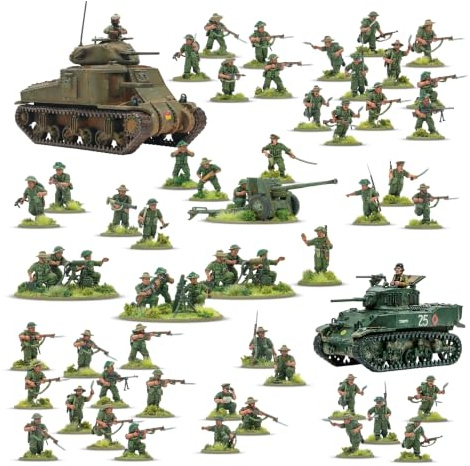 Warlord Games Gurkha Starter Army Bolt Action | Miniaturas de plástico a escala de 28 mm para acción de pernos, miniaturas altamente detalladas de la Segunda Guerra Mundial