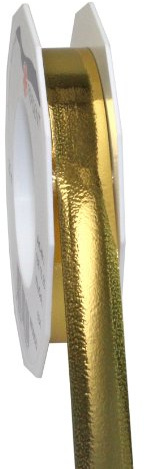 PRÄSENT C.E. Pattberg Mexico Geschenkband metallic Gold, 25 m Ringelband zum Einpacken von Geschenken, 15 mm Breite, Zubehör zum Dekorieren & Basteln, Dekoband, Anlass