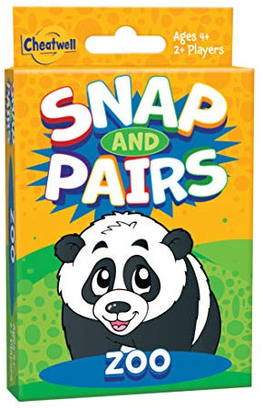 Cheatwell Games - Snap + Pairs Zoo Card Game - Classic Game Of Snap With A Pairs Memory Game - For Ages 4 And Over
