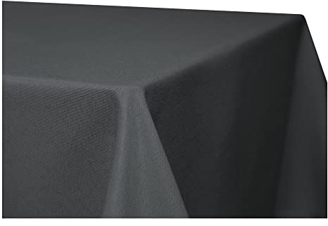 Tischdecke 90 x 90 cm rechteckig Anthrazit Leinenoptik Lotuseffekt Tischwäsche Wasserabweisend Tischtuch Fleckenabweisend Bügelfrei Abwischbar Waschbar Innen und Außen Perleffekt