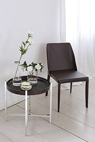Fink Jim Stuhl,Leder,DKL.braun,Creme gesteppt H.93cm