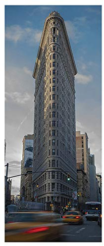 Adesivo per porta effetto 3D - Adesivo per porta Trompe l'oeil - Decorazione per cucina, soggiorno, camera da letto, porta del bagno - Stile carta per pareti - Edificio New York Flatiron - 204x83cm