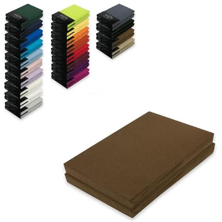 EXKLUSIV HEIMTEXTIL Jersey Spannbettlaken Doppelpack 140-160 x 200 cm 100% Baumwolle Öko - Tex Zertifiziert, Markenqualität, Matratzenhöhe bis 25 cm, Schokobraun