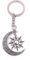 H-Customs Lune avec Soleil Porte-clé Pendentif en métal argenté