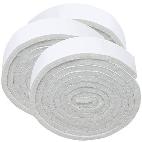 Adsamm® / 3 x rotoli di feltro autoadesivo/Bianco / 19x1000 mm/Nastro/feltro adesivo da 3.5 mm di spessore in nastro/pad protettivi per arredi